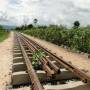 Cambodge - Comme la route doit passer, la voie est coupée...