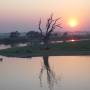 Birmanie - couché de soleil sur le pont d