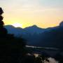 Laos - Couche de soleil sur la Nam ou (Muang Kiaw)