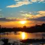 Laos - 1er coucher de soleil, vue du balcon