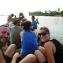 Cambodge - Sur une barque, en route vers un coucher de soleil. Don Det, sur le Mekong