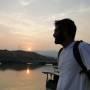 Laos - Titi et coucher de soleil sur le Mekong